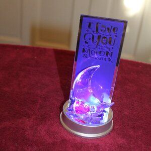 "I Love You To The Moon & Back"-Color changing light-up plaque